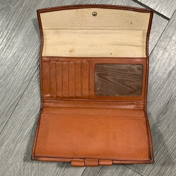 Dooney & Bourke Vintage Black Pebbled Leather w/Brown Leather Trim Coin Purse - Picture 11 of 14